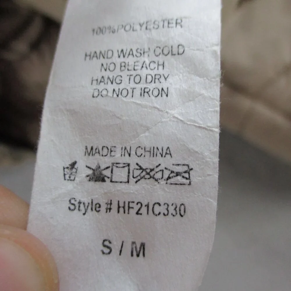 12th Tribe Puffer Jacket Womens S/M Brown Tan Lightweight Hooded Full Zip Coat - Picture 7 of 8